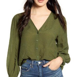 NWT BP Textured Blouson Sleeve Top | 1X